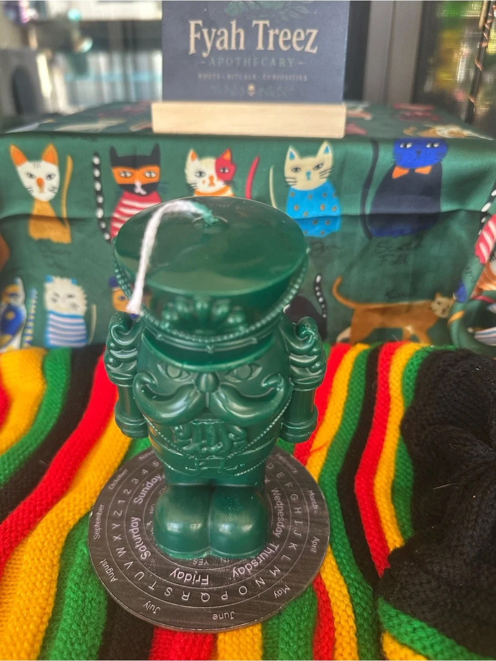 Forest Green Nutcracker Candle